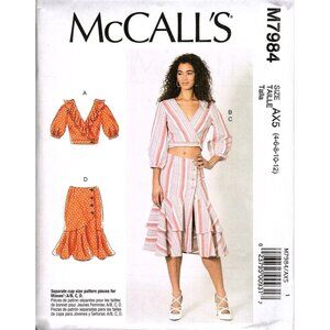 McCall's M7984 Misses 4 to 12 Crop Top and Skirt Uncut Sewing Pattern